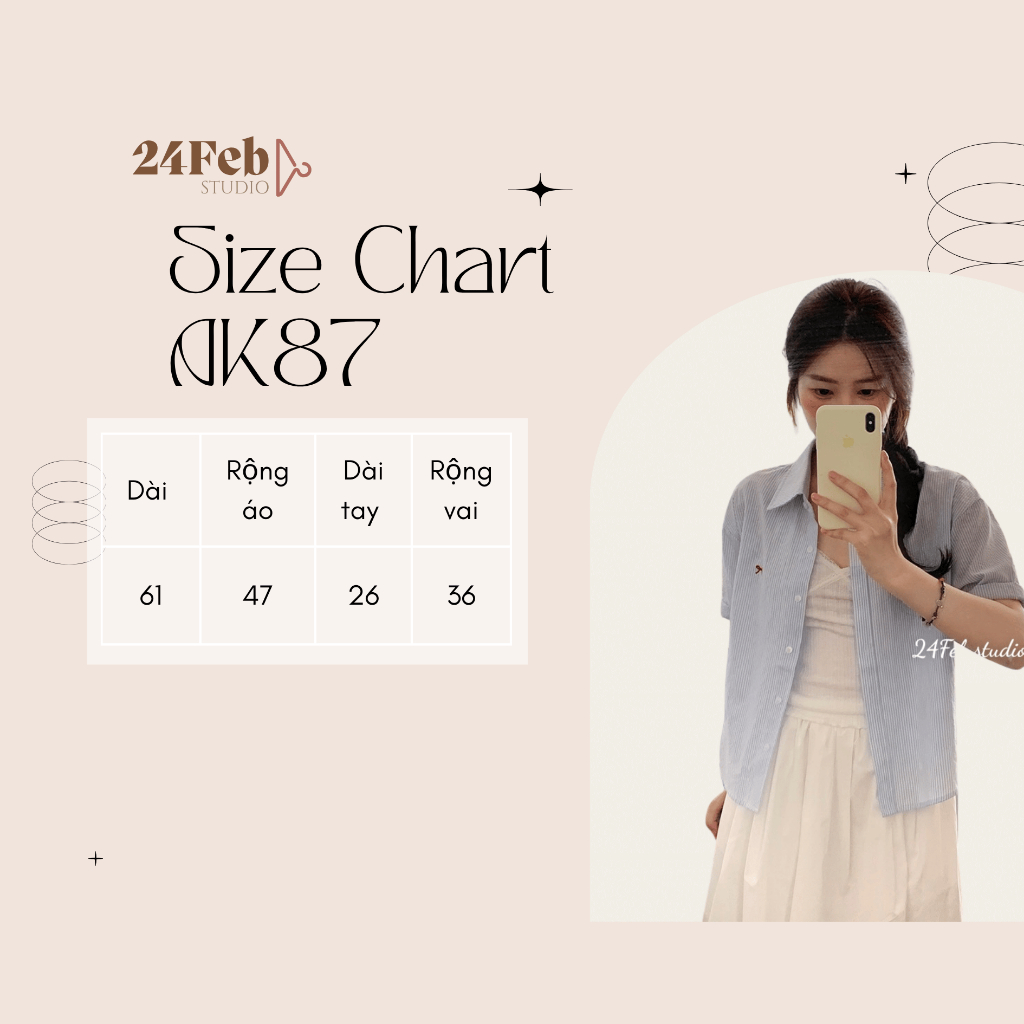 Áo sơ mi kẻ sọc thêu nơ dáng lỡ phong cách Minimalist Hàn Quốc 24Feb Studio AK87 | BigBuy360 - bigbuy360.vn