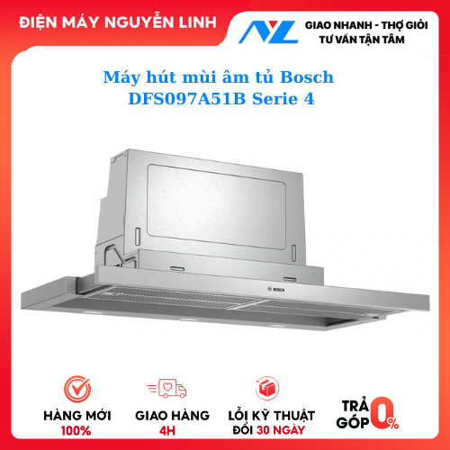 Máy hút mùi âm tủ Bosch DFS097A51B Serie 4