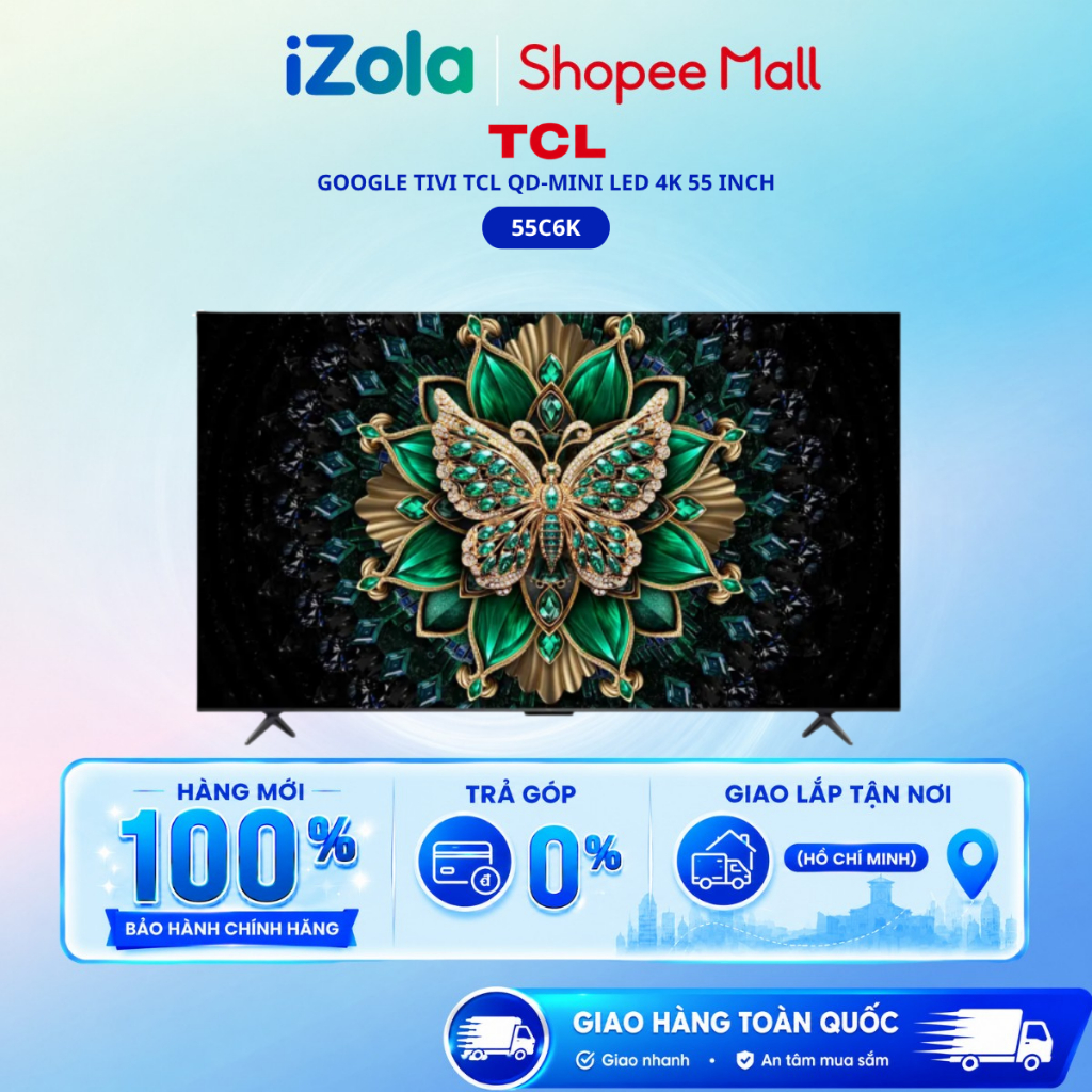 55C6K - Google Tivi QD-Mini LED TCL AI 4K 55 inch 55C6K - Hàng chính hãng