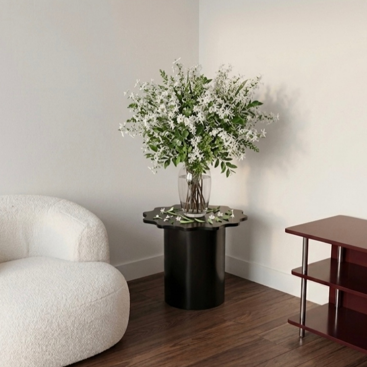 Bàn side table, bàn trang trí phòng khách mặt cách điệu gỗ MDF