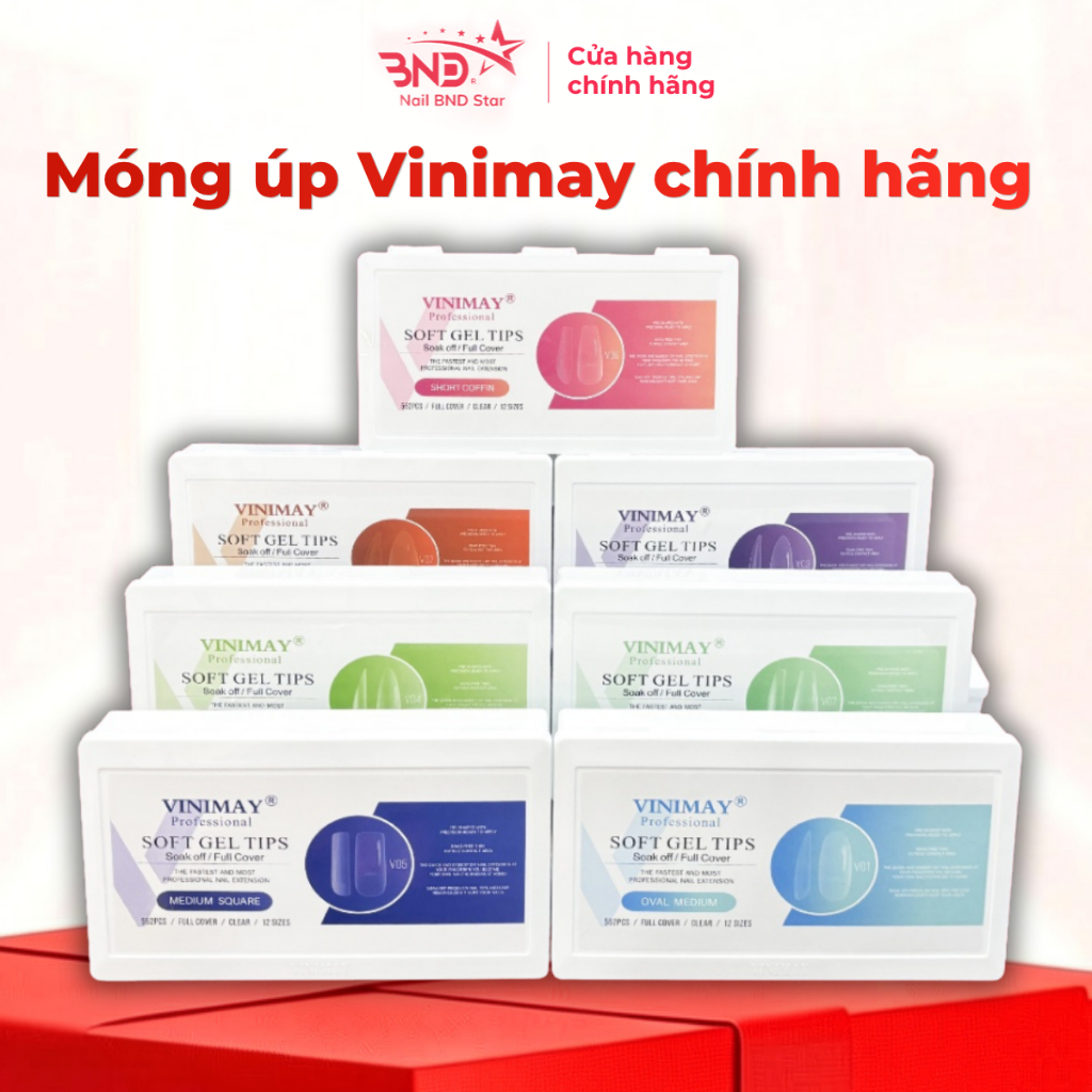 Móng úp Vinimay chính hãng - Hộp 552 móng up 12 sizes đủ form_BND STAR NAIL