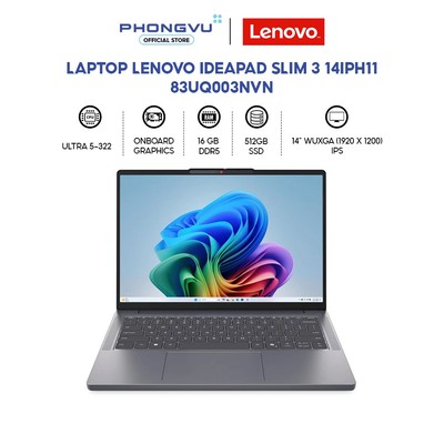 Laptop Lenovo IdeaPad Slim 3 14IPH11 - 83UQ003NVN (Ultra 5-322/ 16GB/ 512GB/ Windows 11 Home SL) -Bảo hành 24 tháng