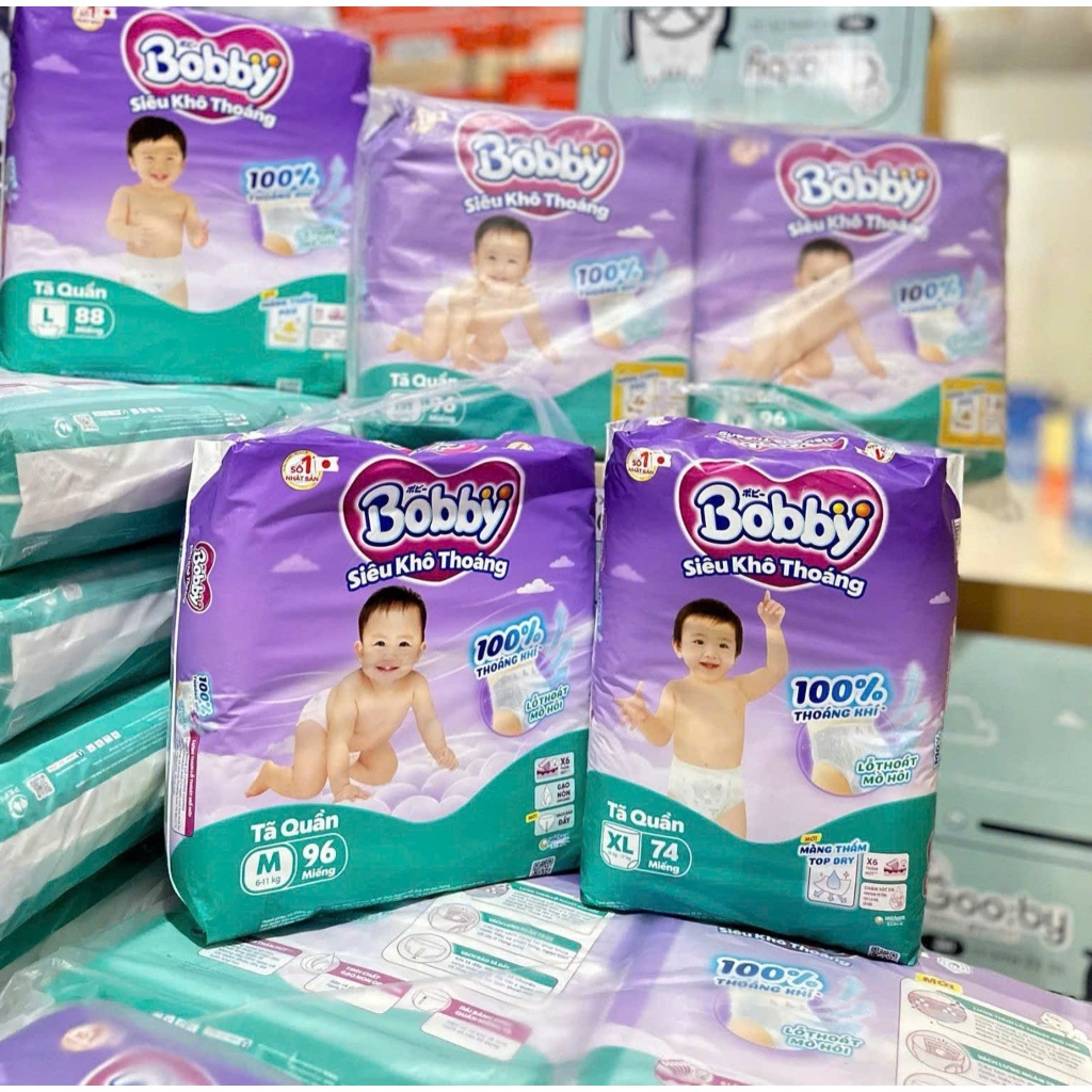[Hàng có sẵn ] Tã Bobby Ultra M 96/ L 88/ XL 74/ XXL 68 quần đủ size cho bé date xa