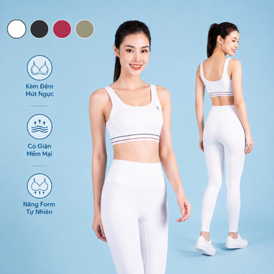Áo Bra Thể Thao Livan LV26N01F146, Áo Bra Kèm Đệm Mút Ngực Có Thể Tháo Rời Tập Gym, Yoga, Pickle Ball