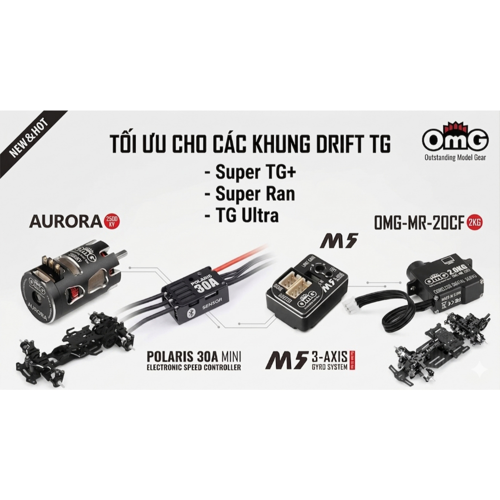 Full Linh kiện tone đen mini TG Super TG+,Ran, điện OMG và dumborc 350DDF