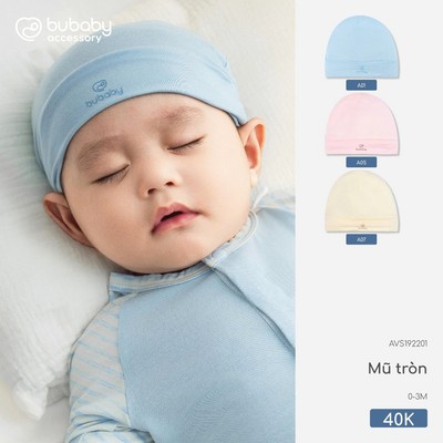 Mũ tròn sơ sinh Bubaby đủ màu cho bé