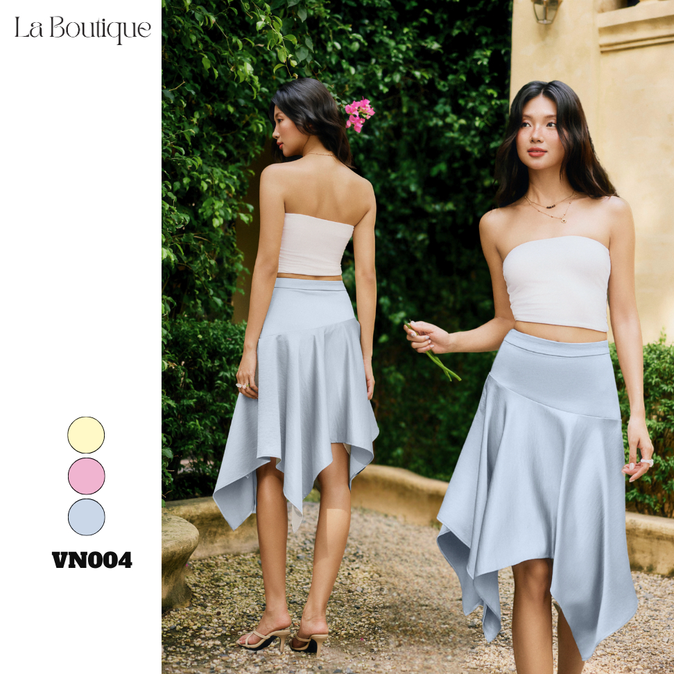 Chân Váy Lụa Dáng Midi Lai So Le La Boutique SS26 - VN004-2605LAT | BigBuy360 - bigbuy360.vn