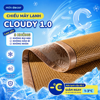 [HOẢ TỐC] Chiếu Mây Lạnh Cloudy 1.0 Mịn Decor , Chiếu Mây Điều Hoà Mùa Hè Mát Lạnh Sợi Mây Lạnh