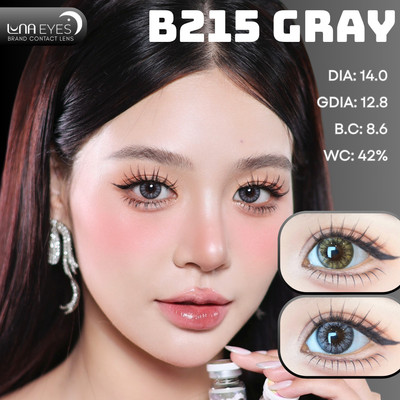 [SALE] Lens mắt B215 Gray màu xám vân tia có viền nổi bật, size nhỏ - thương hiệu LUNA EYES