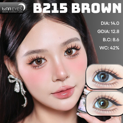 [SALE] Lens mắt B215 Brown màu nâu vân tia viền nhám tự nhiên, size nhỏ - LUNA EYES brand