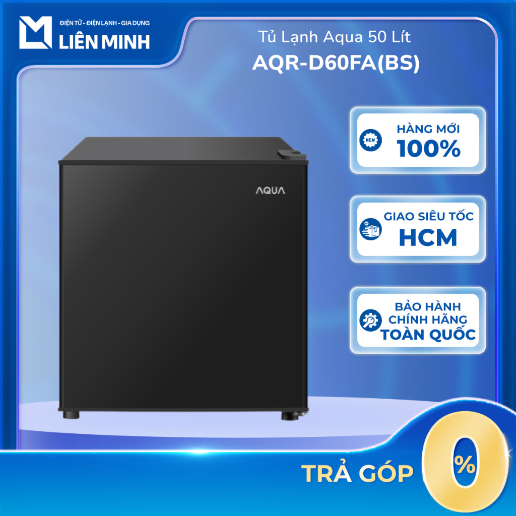 AQR-D60FA(BS) - Tủ Lạnh Mini 1 Cửa Aqua 50 Lít AQR-D60FA-BS - Không Inverter [SHIP 0Đ HCM]