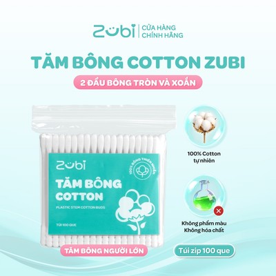 [QUÀ TẶNG KHÔNG BÁN] Tăm Bông NGƯỜI LỚN Zubi Dr.Papie 100c/túi