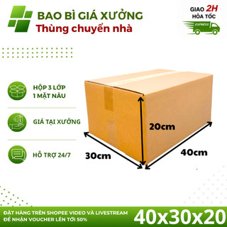 40x30x20 combo 10 Hộp Carton Đối Khẩu Đóng Hàng chuyển nhà, Đựng Phụ Kiện Giá Rẻ - Bao Bì Giá Xưởng