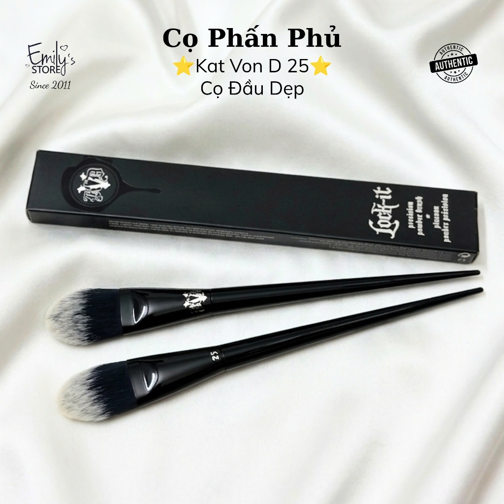 Cọ Phấn Phủ Đầu Dẹp Kat Von D Số 25 – Tán Phấn Mịn, Dễ Tán, Không Rơi Lông