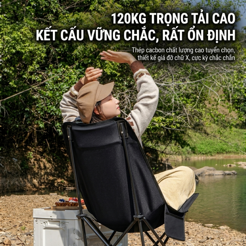 Ghế Gấp Gọn Camping Tmountain, Ghế Xếp Dã Ngoại Du Lịch Ngoài Trời Chịu Tải 150kg Gấp Gọn Dễ Dàng | BigBuy360 - bigbuy360.vn