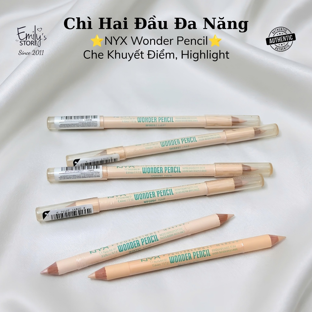 (Dạng chuốt) Chì highlight, che khuyết điểm 2 đầu NYX Wonder Pencil