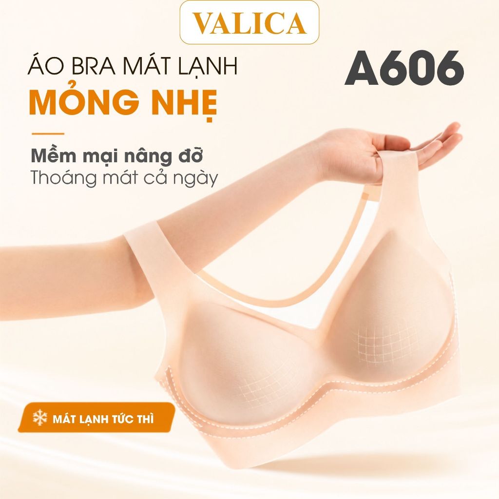Áo ngực không gọng thể thao mút mỏng - Áo lót nữ chất su lạnh mát mẻ, co dãn VALICA A5262