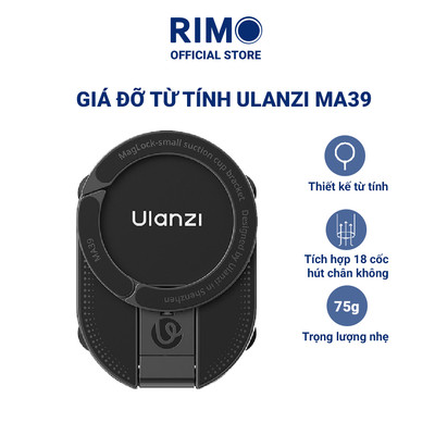 Giá Đỡ Điện Thoại MagSafe ULANZI MA39 Đế Hút Chân Không Nam Châm Xoay 360° Dán Kính Gương Quay Vlog