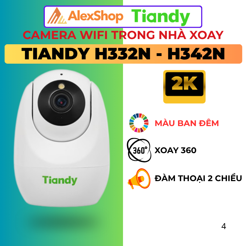 [Màu Ban Đêm] Camera Tiandy TC- H332N / H342N Xoay Trong Nhà, Đàm Thoại 2 Chiều