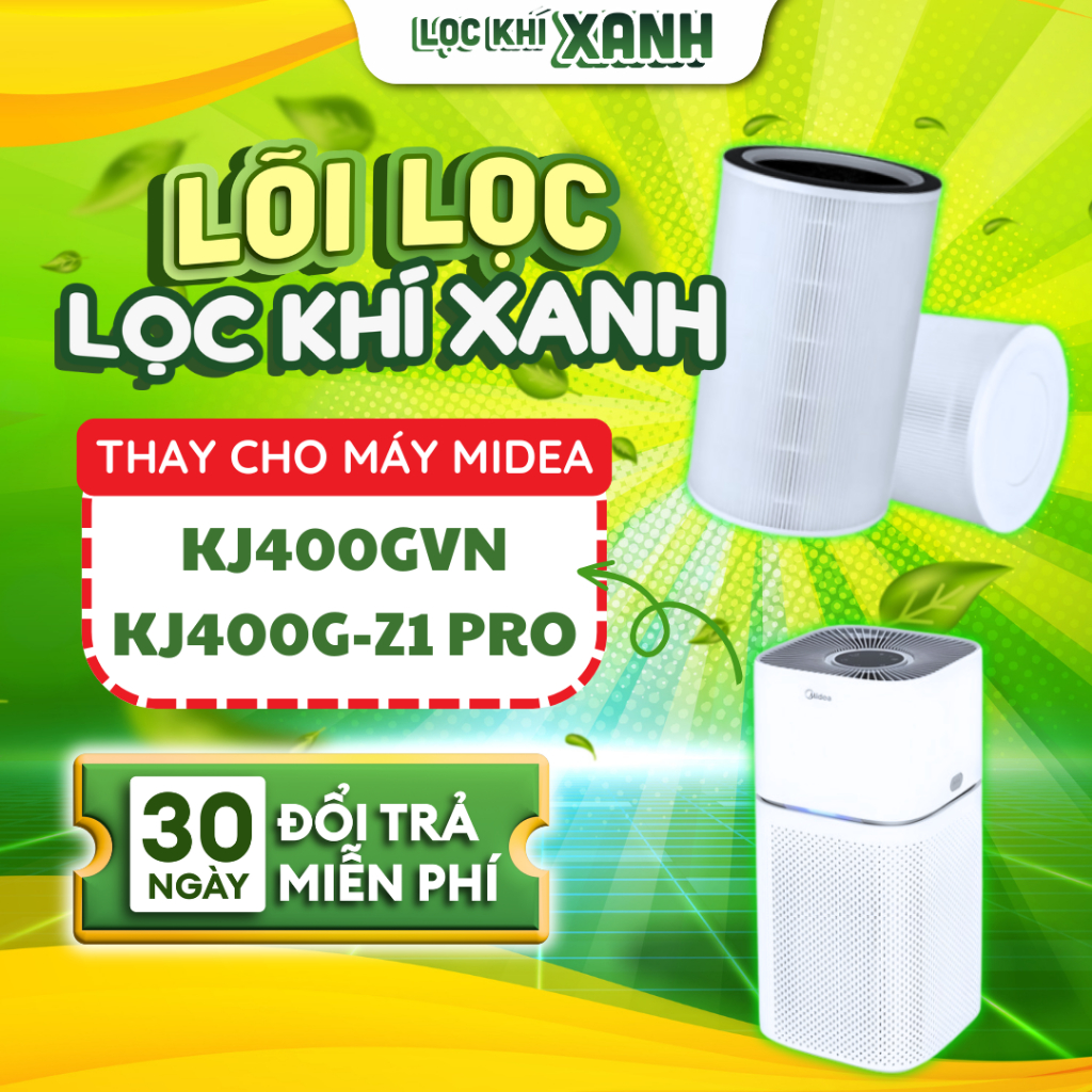 Bộ lọc LocKhiXanh® tương thích cho Lõi lọc không khí Midea KJ400GVN/ KJ400G-Z1 PRO/ KJ300GVN