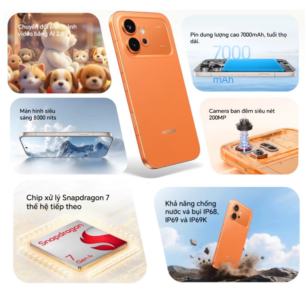 Điện Thoại HONOR 600 12GB 256GB Camera 200MP Pin 7000mAh Màn Hình 8000nits Chính Hãng | BigBuy360 - bigbuy360.vn