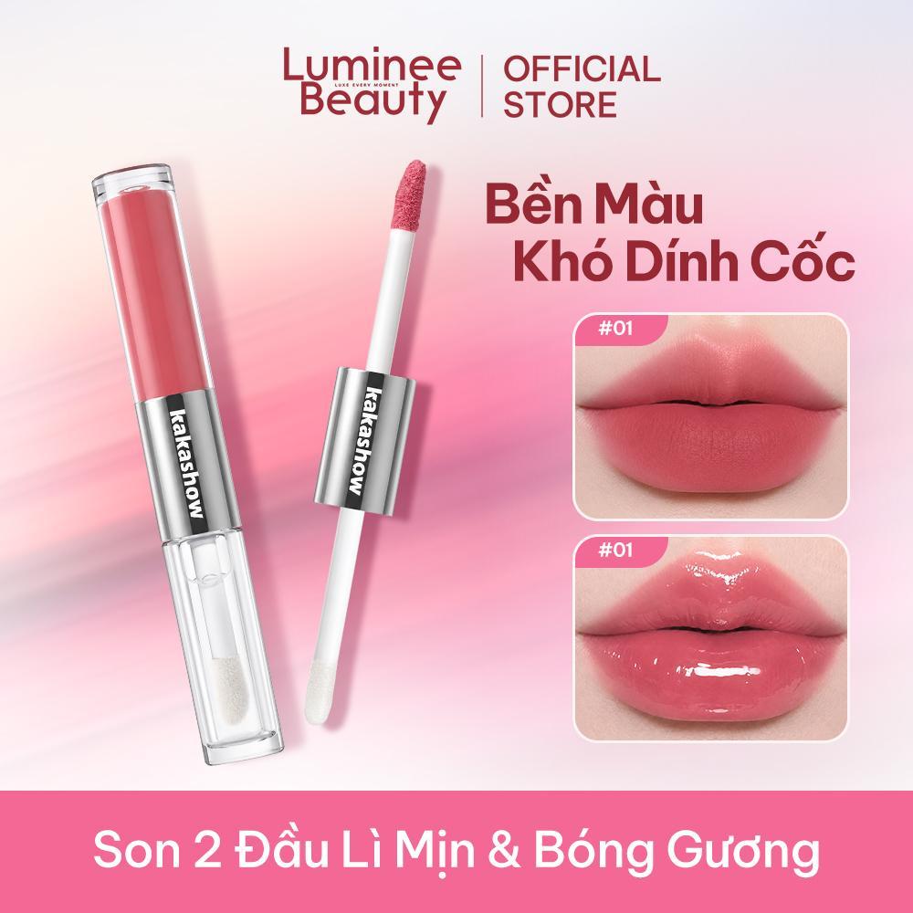 Son 2 Đầu Kakashow Siêu Lì Mịn & Bóng Gương Luminee Lâu Trôi Không Dính Cốc Kháng Nước Cao Cấp Chính