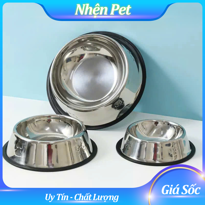 Bát ăn inox cho chó mèo