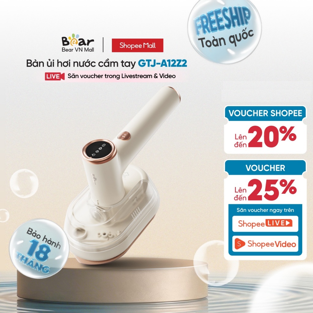 Bàn ủi hơi nước cầm tay Bear GTJ-A12Z2 - Hàng Chính Hãng
