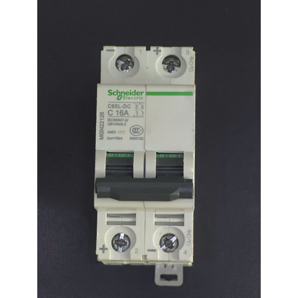 CB DC Schneider 16A 440VDC | Aptomat Bảo Vệ Pin Năng Lượng Mặt Trời 2P