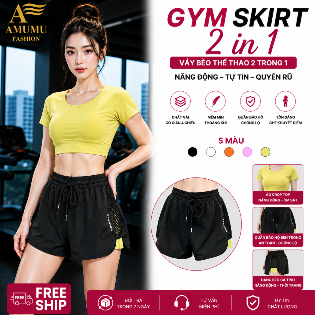 Bộ tập Gym nữ, quần áo tập gym yoga aerobic nữ croptop Amumu xanh chuối (SP-02)