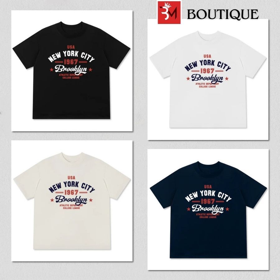 Áo Phông USA New York City 1967 Form Unisex Nam Nữ Vải Cotton 250gsm Áo Thun USA 586404