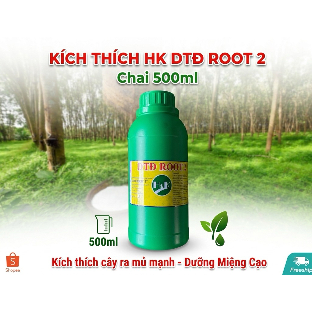 KÍCH THÍCH MỦ CAO SU HK DTĐ ROOT 2 GIÚP RA MỦ NHIỀU - CÂY KHOẺ - GIỮ ĐỘ - Chai 500ml