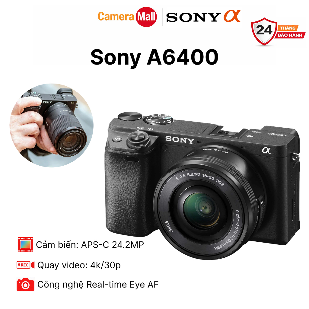 Máy Ảnh Sony Alpha A6400 (A6400) | Chính Hãng Bảo Hành 12 Tháng