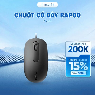 Chuột văn phòng Rapoo N200 với 1600 DPI - có dây