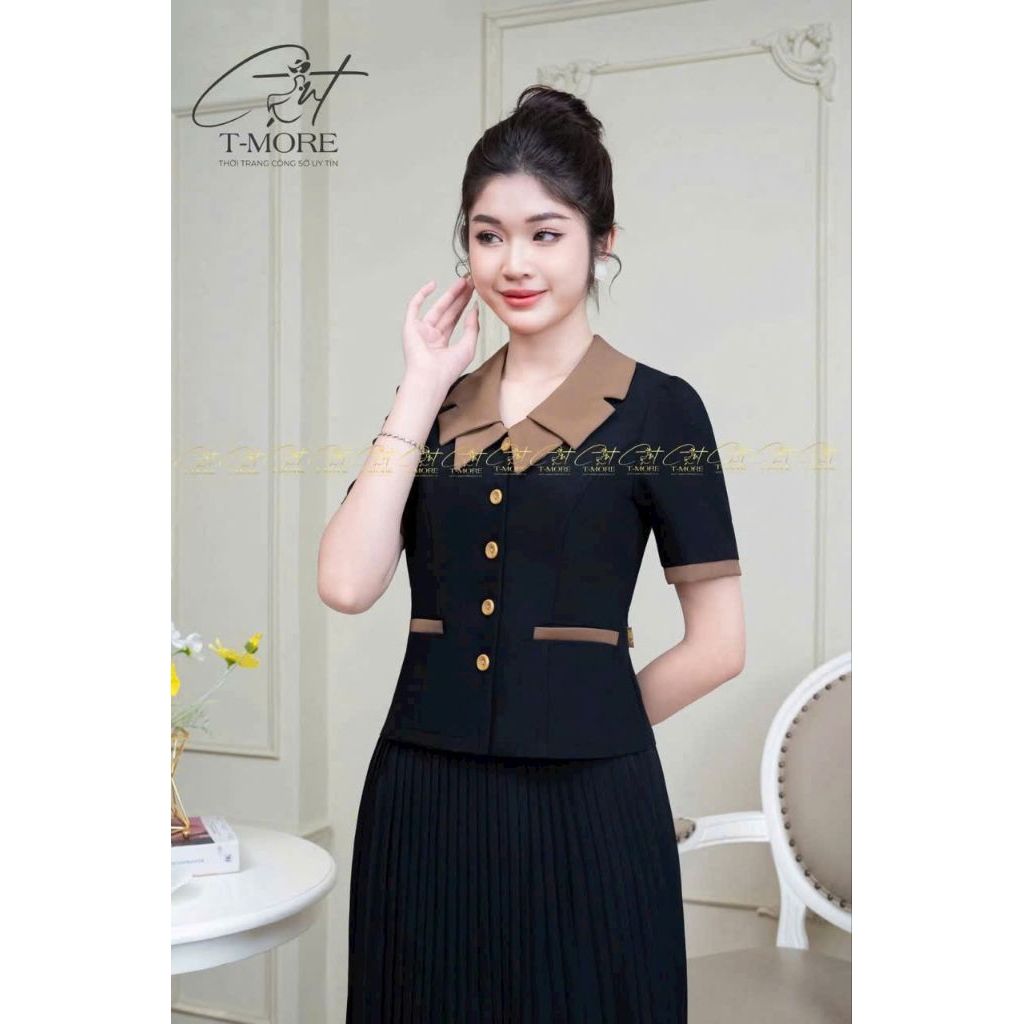 ÁO KIỂU PHỐI DUYÊN DÁNG THANH LỊCH N33