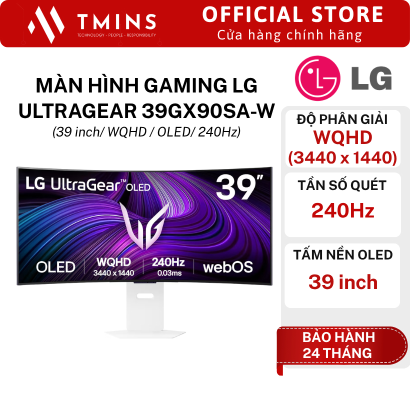 Màn hình Gaming LG UltraGear 39GX90SA-W (39 inch/ WQHD / OLED/ 240Hz) - Hàng chính hãng