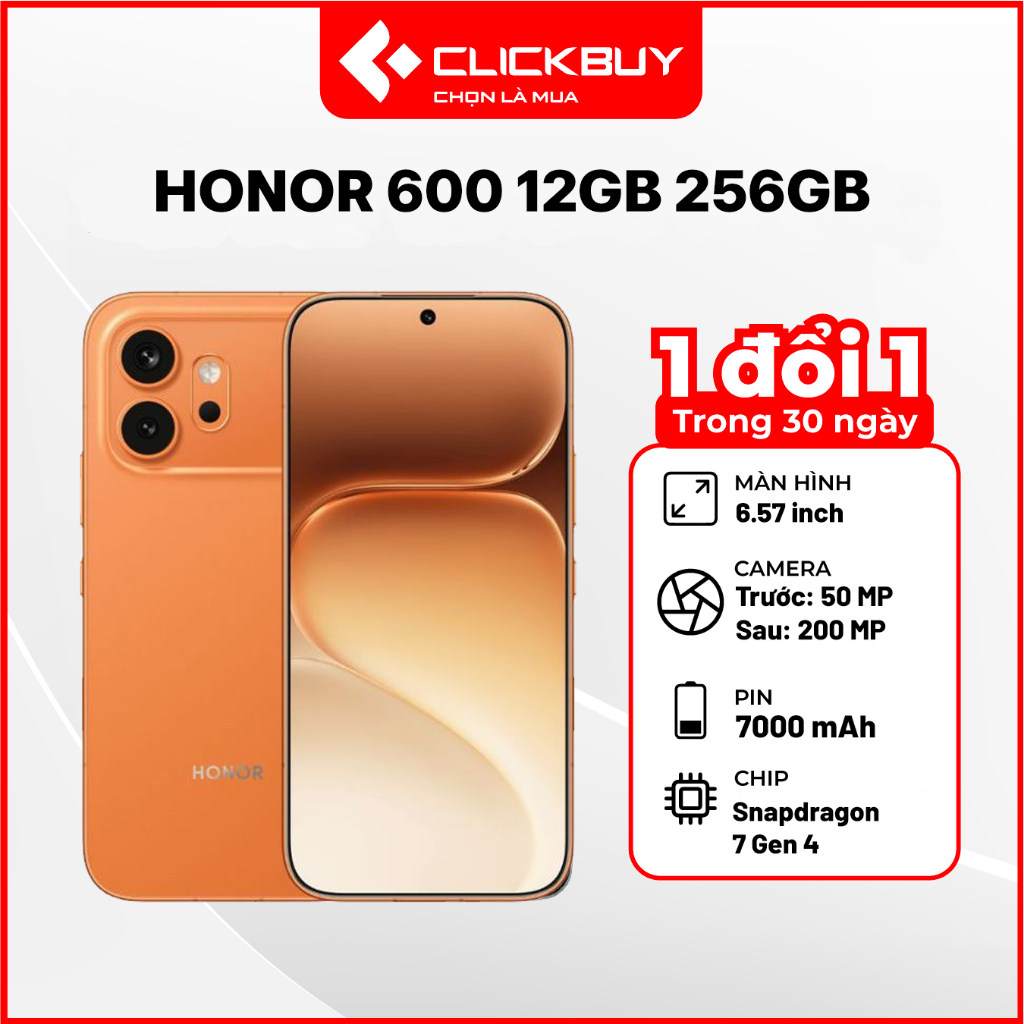 Điện Thoại HONOR 600 12GB 256GB Camera 200MP Pin 7000mAh Màn Hình 8000nits Chính Hãng | BigBuy360 - bigbuy360.vn