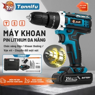 Máy khoan không dây 3 chức năng chức năng có búa, đầu kẹp 10mm, ruột đồng 100%, kèm bộ phụ kiện 24 món 531