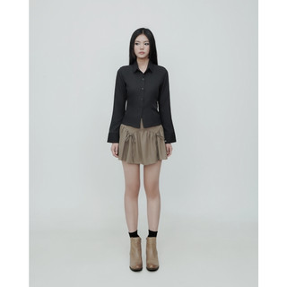 DALLA Áo sơ mi phom ôm basic tay dài (SM05) Camie Shirt
