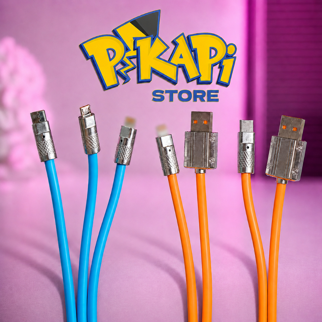 Pikapi Store Dây Sạc Đa Năng 3 in 1 - 3 Đầu – USB to Lightning, USB to Type-C, Micro USB Tiện Lợi Ch