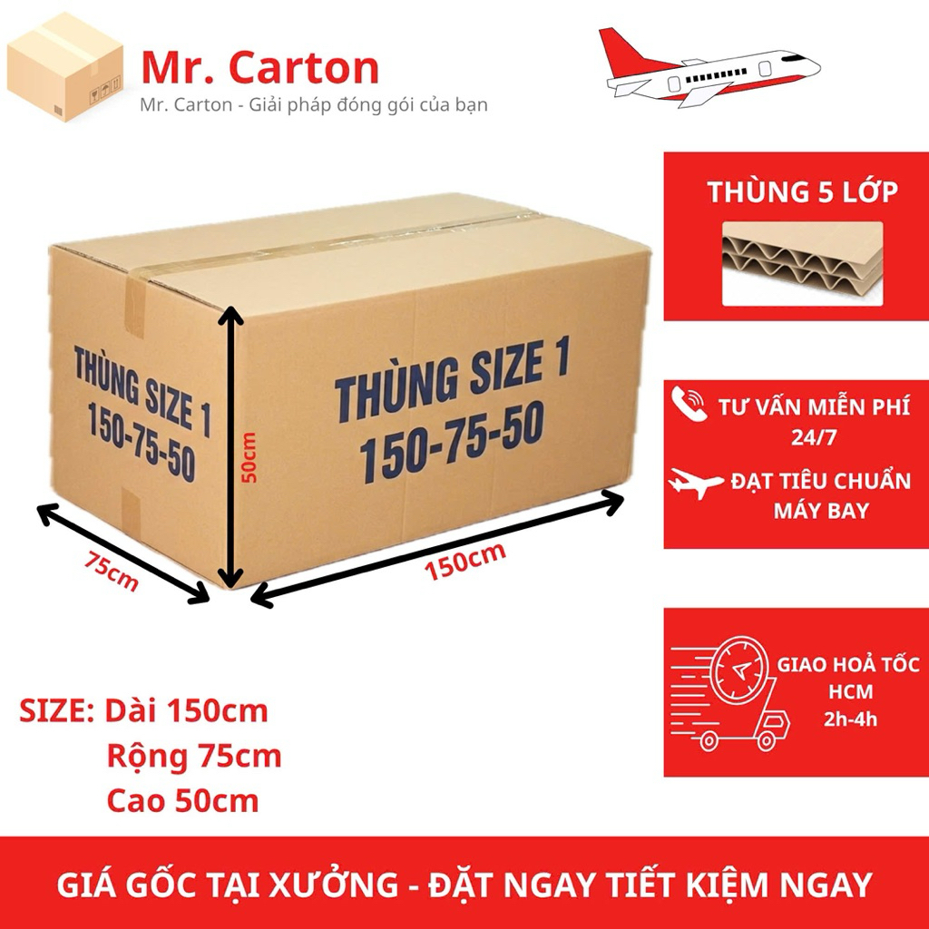 1-Thùng giấy carton "LỚN" 55x55x70 - 60x60x80 - 65x65x90 giao hoả tóc sg,toàn quốc