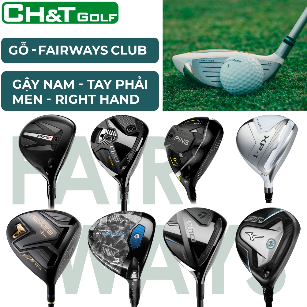 Gậy golf nam tay phải Fairway, Gậy golf nhật cũ, gậy golf Miruno, TaylorMade, Callaway,.. chất lượng