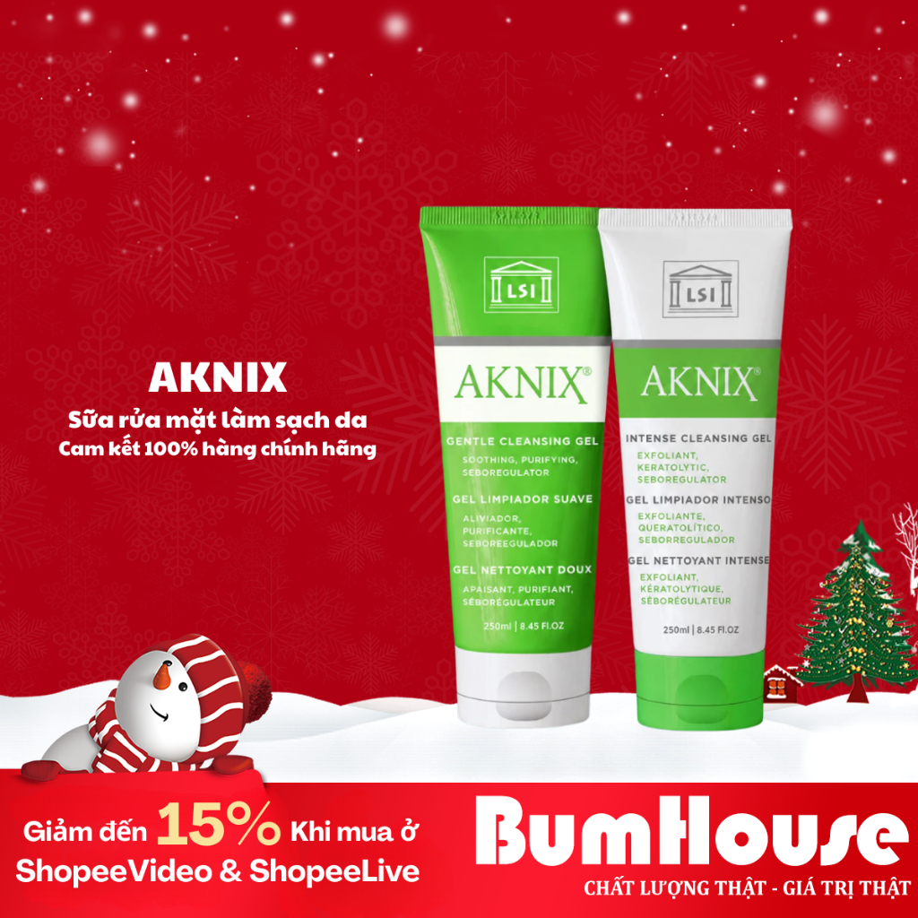 [HÀNG CTY] Sữa Rửa Mặt AKNIX Gentle / Intense Cleansing Gel 250ml