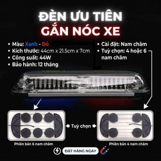 Đèn cảnh báo ưu tiên gắn nóc xe mẫu 44cm 44W
