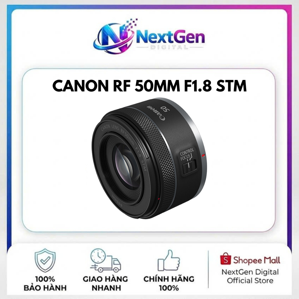 Ống Kính Canon RF 50mm F1.8 IS STM | Hàng Mới Chính Hãng