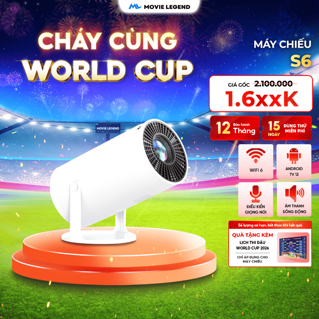 [ Xả Kho 9/9 ] Máy Chiếu S6 - Máy Chiếu Movie Legend - Xoay đa góc, kho phim khủng