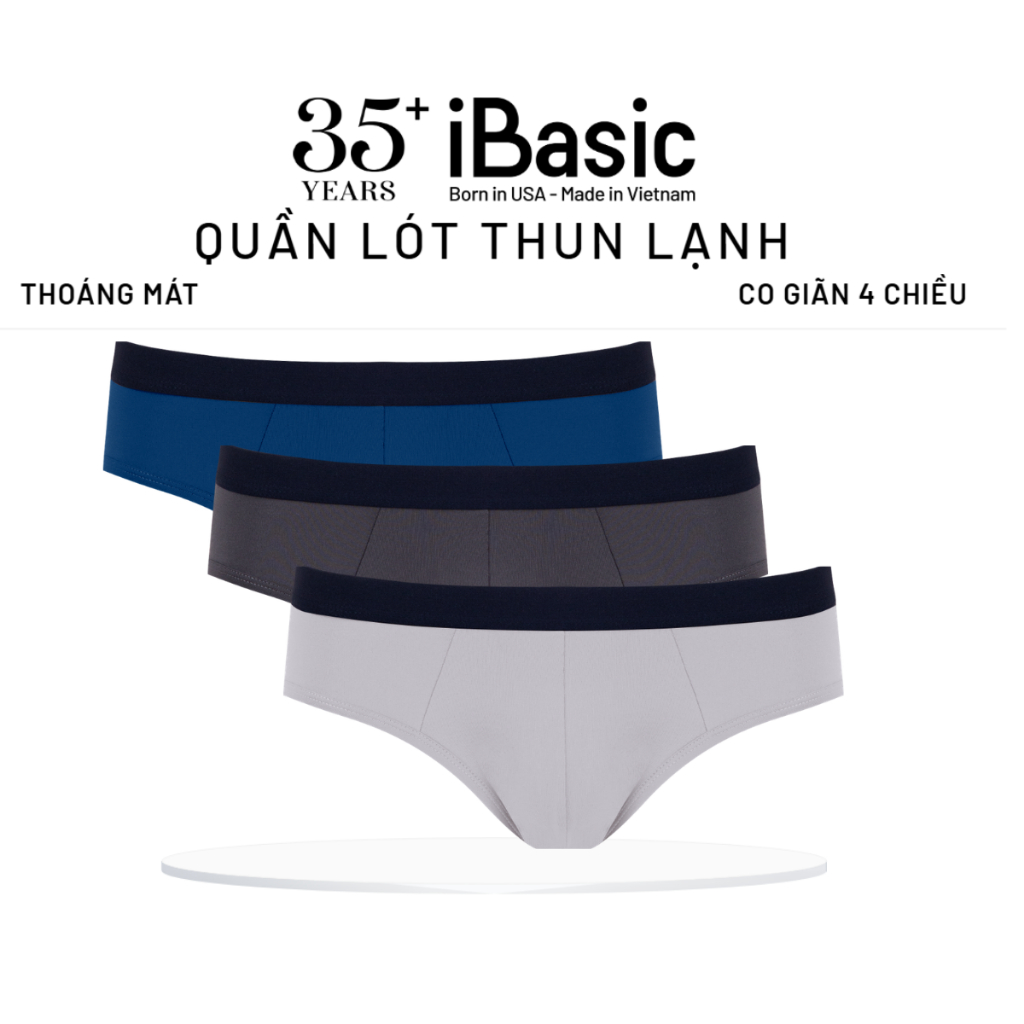 [GIÁ TRẢI NGHIỆM] Combo 3 quần lót nam iBasic brief tam giác thun lạnh PANM111