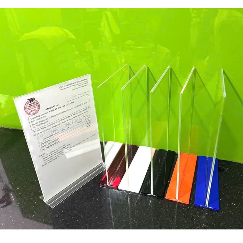 Menu mica để bàn - Kệ menu mica - Standee mica để bàn A4, A5, A6