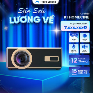 [HOT 2026] HomeCine K1 Premium - Máy Chiếu Full HD 1080P Hỗ Trợ 4K Độ Sáng 2600 ANSI Android Bluetooth Projector