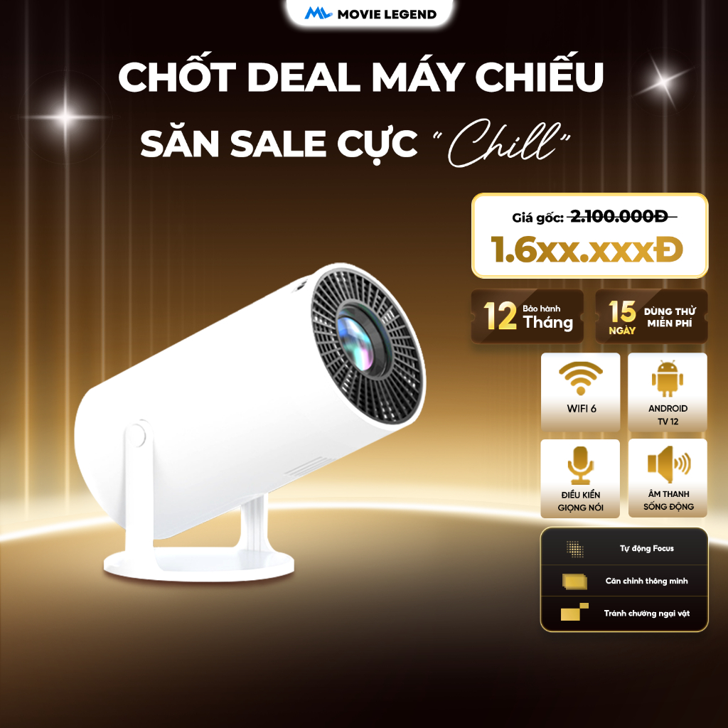 Máy Chiếu Mini S6 - Máy Chiếu Movie Legend - Hỗ Trợ Full HD, Kích Thước Chiếu Lớn